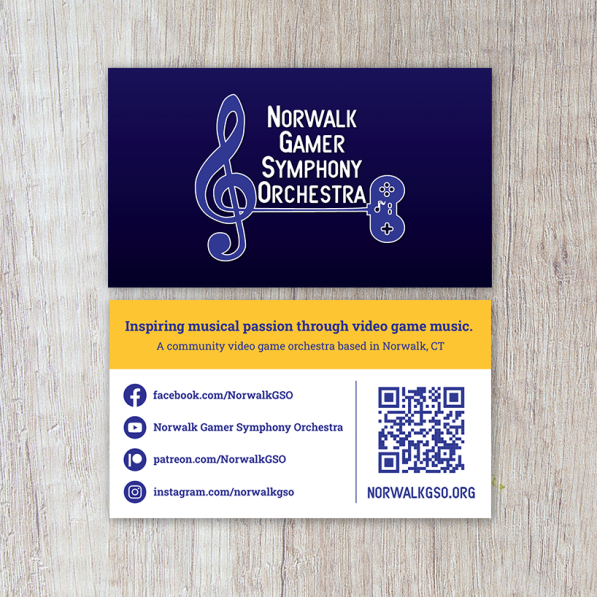 Business Card Design for Norwalk Gamer Symphony Orchestra